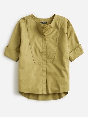 J. Crew Bib Herringbone Twill Bib Button-up Shirt Cotton Small